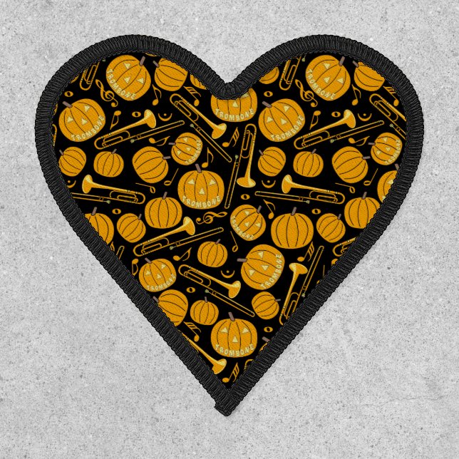 Pumpkin Trombone Music Notes Patch (Front)