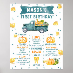 Custom Milestone 1st Birthday Poster with Pictures for Boy, My First Y –  partyrainbow