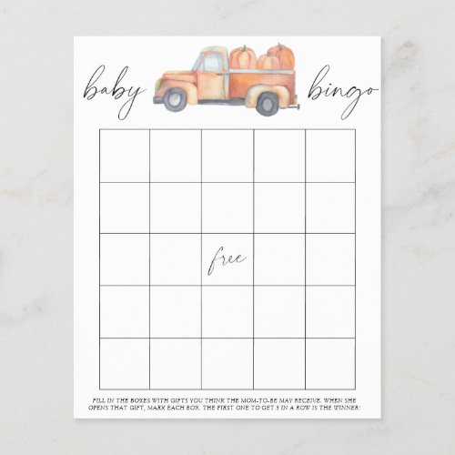 Pumpkin truck _ Baby Bingo game