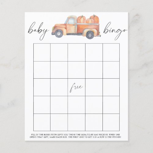 Pumpkin truck _ Baby Bingo game