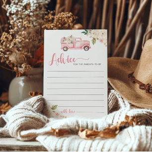 Pumpkin Truck Baby Shower Advice For The Parents Invitation