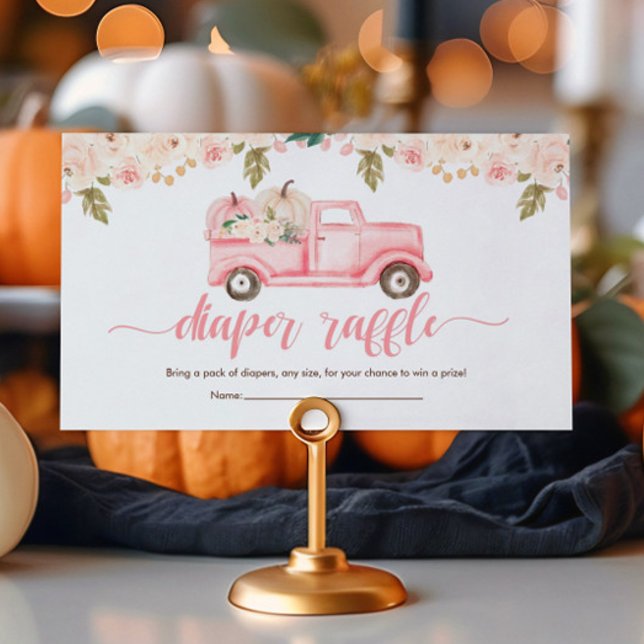Pumpkin Truck Baby Shower Diaper Raffle Enclosure Card (Creator Uploaded)