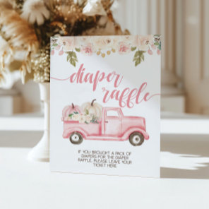 Pumpkin Truck Baby Shower Diaper Raffle Sign