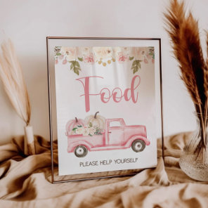 Pumpkin Truck Baby Shower Food Sign
