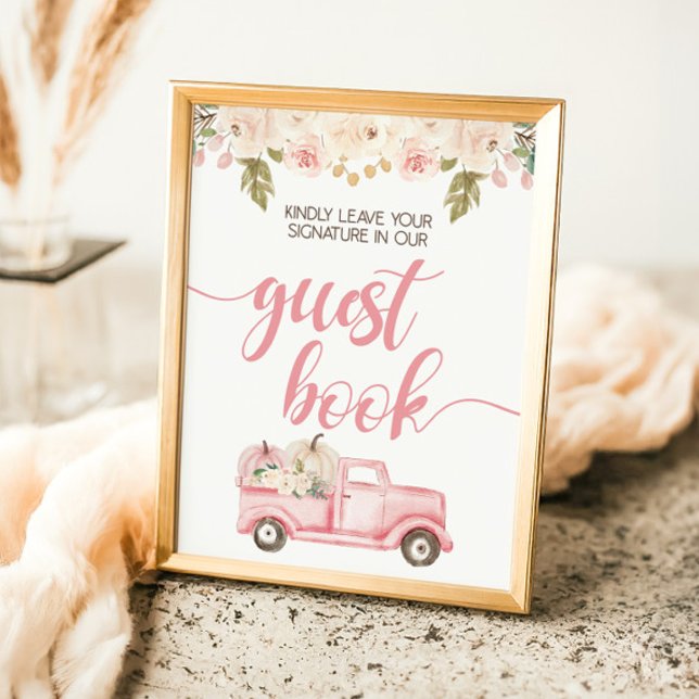 Pumpkin Truck Baby Shower Guest Book Sign (Creator Uploaded)