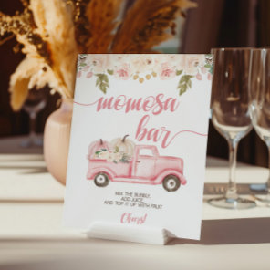 Pumpkin Truck Baby Shower Momosa Bar Poster
