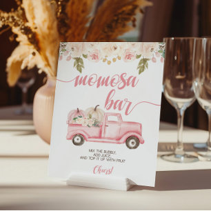 Pumpkin Truck Baby Shower Momosa Bar Poster