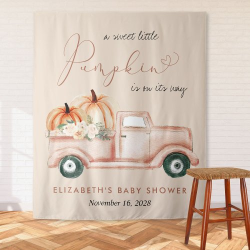 Pumpkin Truck Baby Shower Welcome Backdrop