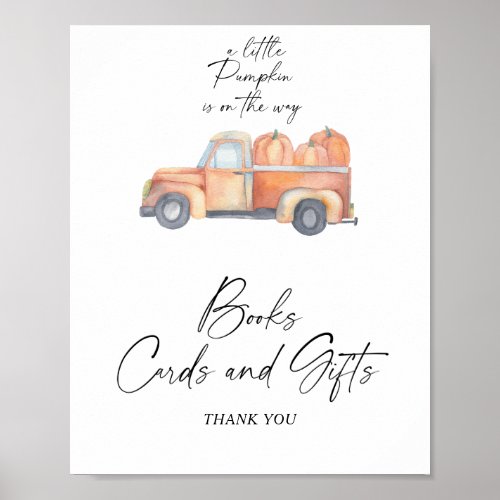 Pumpkin truck _ BOOKS CARDS AND GIFTS Poster