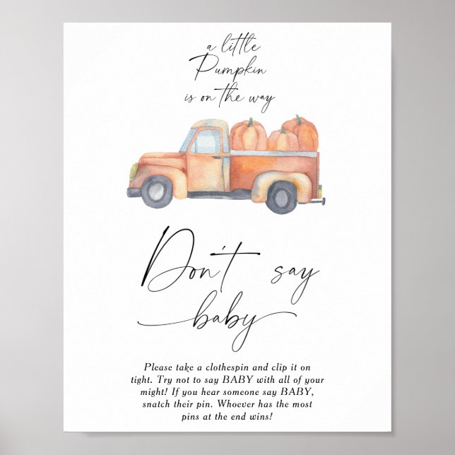 Pumpkin truck - Don't say baby Poster (Front)