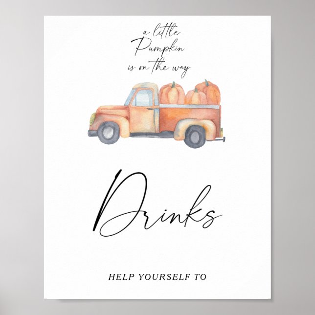 Pumpkin truck - Drinks  Poster (Front)