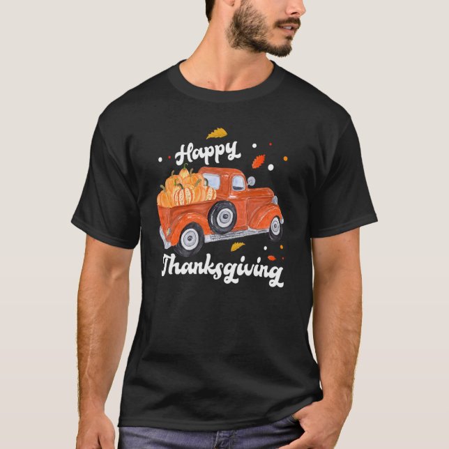 Pumpkin Truck Fall Autumn Matching Family Costume  T-Shirt (Front)