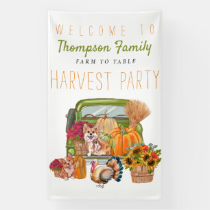 Pumpkin Truck Fall Harvest Party Thanksgiving Banner