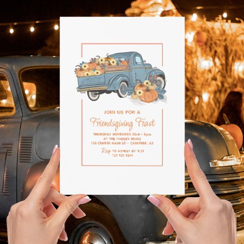 Pumpkin Truck Friendsgiving Invitation