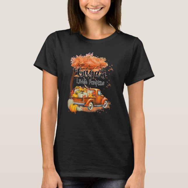Pumpkin Truck Gaga's Little Pumpkins Fall Thanksgi T-Shirt (Front)