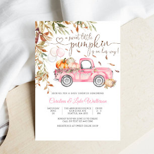Pumpkin Truck Girl Baby Shower Invitation