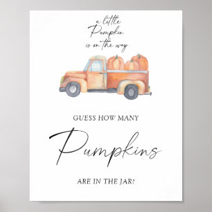 Pumpkin truck - guess how many pumpkins poster