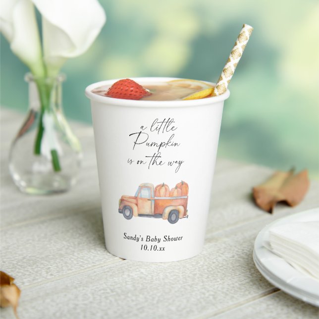 Pumpkin truck - Little pumpkin is on the way Paper Cups (Insitu)
