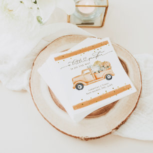 Pumpkin Truck Modern Fall Baby Shower Napkins