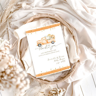 Pumpkin Truck Modern Fall Baby Shower Thank You Card