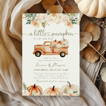 Pumpkin Truck Orange Fall Neutral Baby Shower