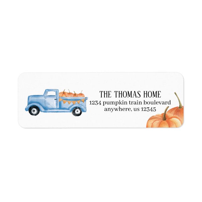 Pumpkin Truck Return Address Labels (Front)