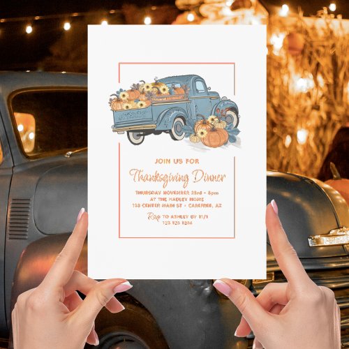 Pumpkin Truck Thanksgiving Invitation