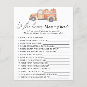 Pumpkin truck - Who knows mommy best game