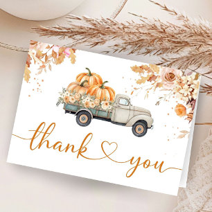Pumpkin Tuck Baby Shower Folded Thank You  Card