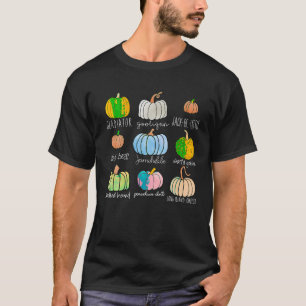 Pumpkin Types Autumn Fall Harvest Thanksgiving Pum T-Shirt