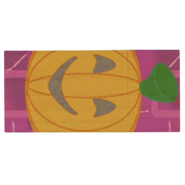 Pumpkin USB Wooden Flash Drive (Front)
