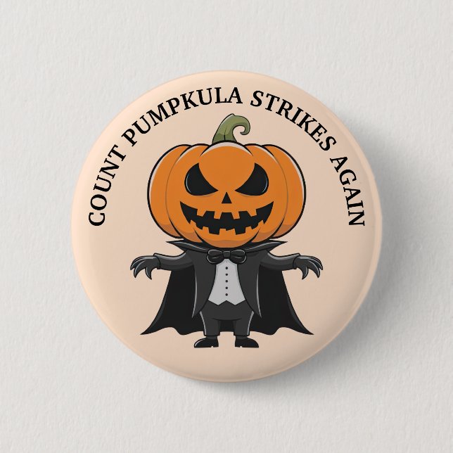 Pumpkin Vampire Button (Front)