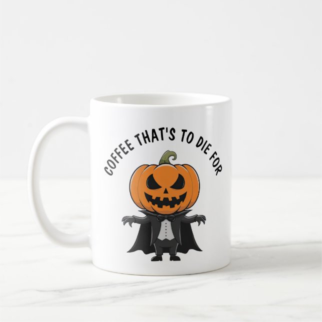 Pumpkin Vampire Coffee Mug (Left)
