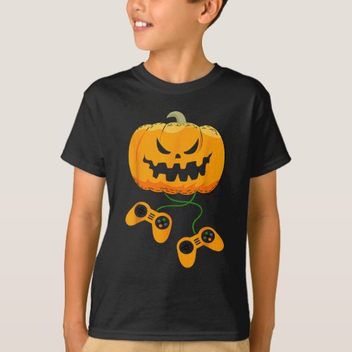 Pumpkin Video Game Jack O Lantern Halloween Gamer T_Shirt