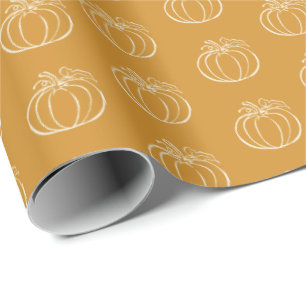Pumpkin Vine Autumn Fall Thanksgiving design Wrapping Paper