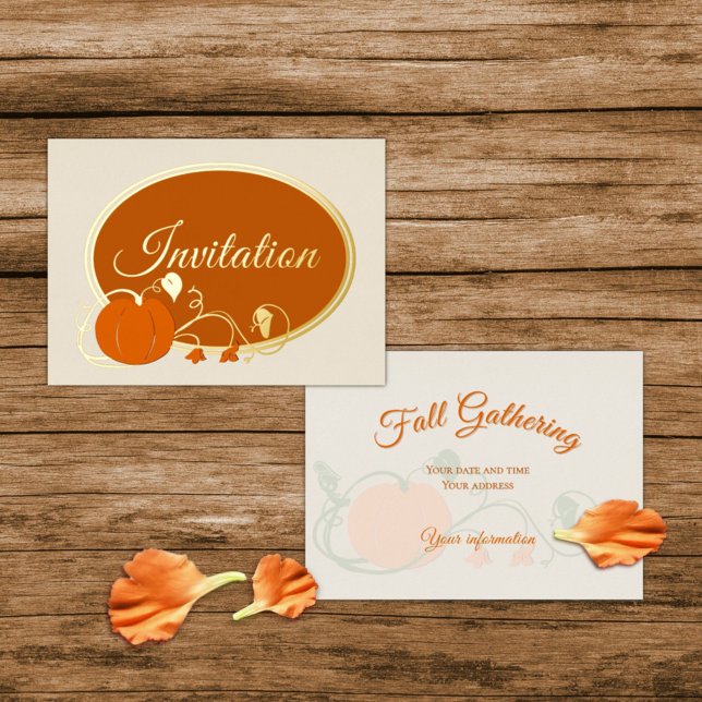 Pumpkin Vines Foil Invitation (Creator Uploaded)