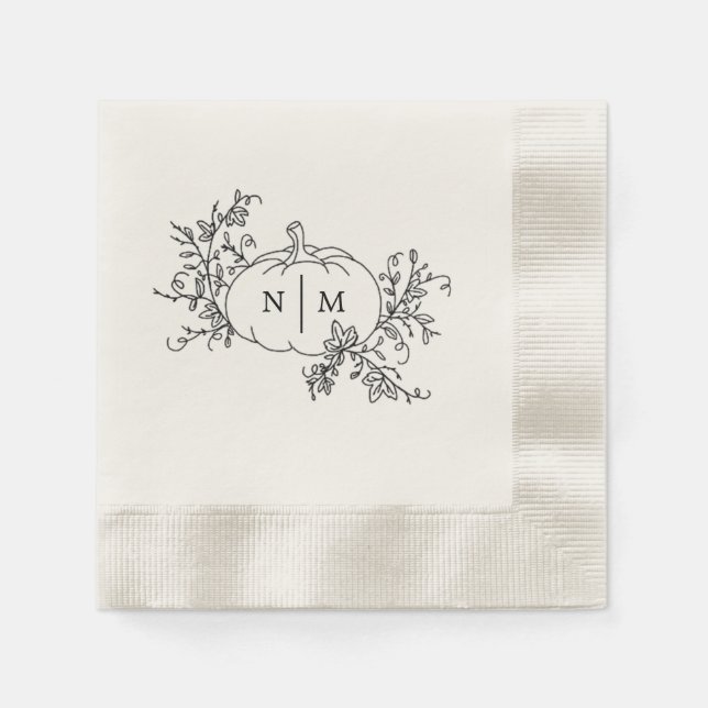 Pumpkin Vines Monogram Napkins (Front)