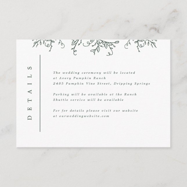 Pumpkin Vines Monogram Wedding Insert (Front)