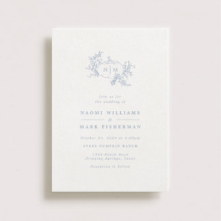 Pumpkin Vines Monogram Wedding Invitation