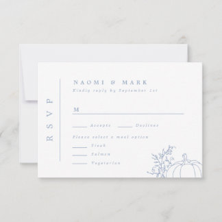 Pumpkin Vines Monogram Wedding RSVP Card
