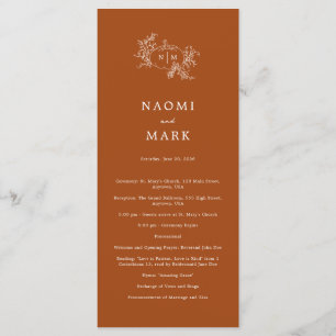 Pumpkin Vines Wedding Program