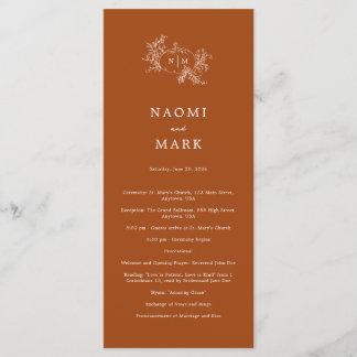 Pumpkin Vines Wedding Program
