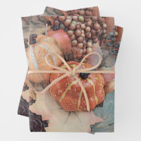 Elegant Pumpkins Gender Neutral Baby Shower Wrapping Paper Sheets