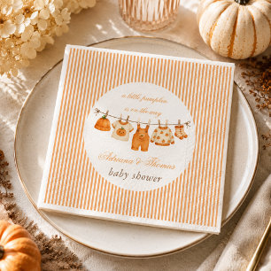 Pumpkin Vintage Clothes Baby Shower Napkins