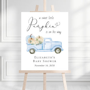 Pumpkin Vintage Truck Baby Boy Shower Welcome Foam Board
