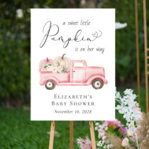 Pumpkin Vintage Truck Baby Girl Shower Welcome Foam Board