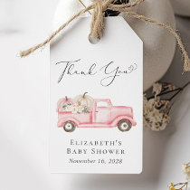 Pumpkin Vintage Truck Floral Baby Girl Shower Gift Tags