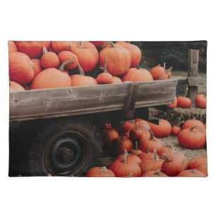 pumpkin wagon cloth placemat
