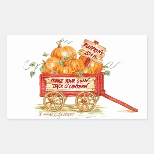 Pumpkin Wagon Halloween Stickers