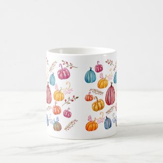Pumpkin  Watercolor Art Custom  Mug
